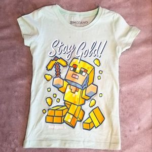 Light Green Minecraft Stay Gold Girls Tee